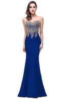 Robe Demoiselle D'honneur Elegant Appliques Lace Royal Blue Bridesmaid Dresses Cheap Wedding Party Dress Robe de Soiree