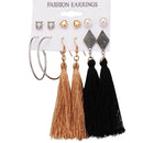 FNIO, conjunto de pendientes para mujer, pendientes de perlas para mujer, joyería de moda Bohemia 2020, pendientes geométricos con pasador de corazón de cristal