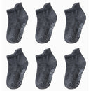 6 Pairs/lot 0 to 6 Yrs Cotton Children's Anti-slip Boat Socks For Boys Girl Low Cut Floor Kid Sock With Rubber Grips Four Season