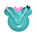 Tazón de paja de trigo para bebé, juego de vajilla de dibujos animados para niños, plato de cena para niños, tazón de entrenamiento para bebés, cuchara, tenedor para dejar caer el paquete opp