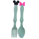 Tazón de paja de trigo para bebé, juego de vajilla de dibujos animados para niños, plato de cena para niños, tazón de entrenamiento para bebés, cuchara, tenedor para dejar caer el paquete opp