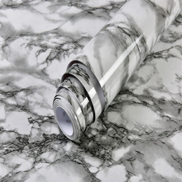 1M/2M Waterproof Marble Wallpaper Vinyl Self Adhesive Film Living Room Wall Decor Kitchen Cabinets Desktop Drawer Contact Paper