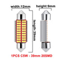 1x C10W C5W LED Canbus Festoon 31mm 36mm 39mm 42mm for car Bulb Interior Reading Light License Plate Lamp White 5000K free error