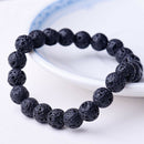 Pulsera con cuentas de 8mm, cuentas de piedra Natural para hombres, hermosa semipreciosa, ónix negro, Lava, ojo de tigre, curación para mujeres y hombres, joyería