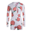 Body Sexy para mujer de manga larga con escote en V profundo ceñido al cuerpo elástico leotardo Crop Top botón corto mameluco pijama mujer mono monos