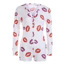 Body Sexy para mujer de manga larga con escote en V profundo ceñido al cuerpo elástico leotardo Crop Top botón corto mameluco pijama mujer mono monos