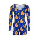 Body Sexy para mujer de manga larga con escote en V profundo ceñido al cuerpo elástico leotardo Crop Top botón corto mameluco pijama mujer mono monos