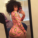 Body Sexy para mujer de manga larga con escote en V profundo ceñido al cuerpo elástico leotardo Crop Top botón corto mameluco pijama mujer mono monos