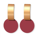 POXAM, nuevos pendientes redondos de declaración coreana para mujer, Pendientes colgantes de gota de pelusa de concha dorada geométrica, joyería de moda 2020 Brincos