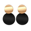 POXAM, nuevos pendientes redondos de declaración coreana para mujer, Pendientes colgantes de gota de pelusa de concha dorada geométrica, joyería de moda 2020 Brincos