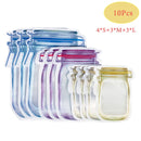 Reusable Mason Jar Bottles Bags Nuts Candy Cookies Bag Waterproof Seal Fresh Food Storage Bag Snacks Sandwich Zip Lock Bags