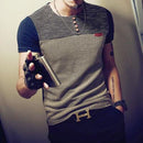 Sommermode Herren T-Shirt Casual Patchwork Kurzarm T-Shirt Herrenbekleidung Trend Casual Slim Fit Hip-Hop Top Tees 5XL