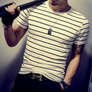 Sommermode Herren T-Shirt Casual Patchwork Kurzarm T-Shirt Herrenbekleidung Trend Casual Slim Fit Hip-Hop Top Tees 5XL