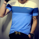 Sommermode Herren T-Shirt Casual Patchwork Kurzarm T-Shirt Herrenbekleidung Trend Casual Slim Fit Hip-Hop Top Tees 5XL