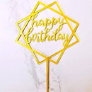 Feliz cumpleaños amor bandera pastel Topper acrílico letra oro plata pastel superior bandera decoración para fiesta de cumpleaños suministros de boda