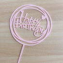 Feliz cumpleaños amor bandera pastel Topper acrílico letra oro plata pastel superior bandera decoración para fiesta de cumpleaños suministros de boda