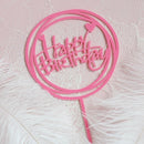 Feliz cumpleaños amor bandera pastel Topper acrílico letra oro plata pastel superior bandera decoración para fiesta de cumpleaños suministros de boda