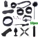 Erotik Sexspielzeug für Erwachsene Spiel Leder Erotik BDSM Sex Kits Bondage Handschellen Sexspiel Peitsche Knebel Nippelklemmen SM Bdsm Spielzeug