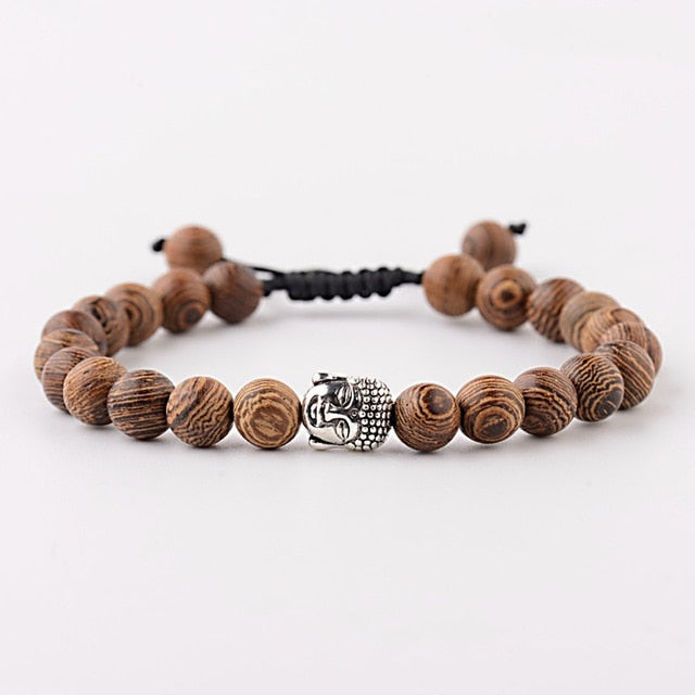 Hot Men Natural Wood Beads Cross Bracelets Onyx Meditation Prayer Bead Bracelet Women Wooden Yoga Jewelry Homme