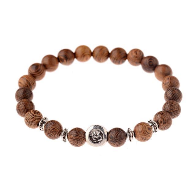 Hot Men Natural Wood Beads Cross Bracelets Onyx Meditation Prayer Bead Bracelet Women Wooden Yoga Jewelry Homme