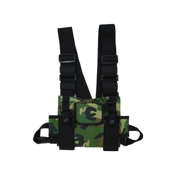 Men Tactical Shoulder Bags Chest Rig Bag Hip Hop Streetwear Men Functional Waist Packs Adjustable Pockets Waistcoat Kanye West