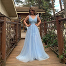 FADISTEE Vestido De Festa Süße rosa Spitze mit V-Ausschnitt, langes Abendkleid, Brautparty, sexy, rückenfreie Perlen, Perlen, Abschlussballkleider zum Schnüren