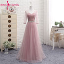 Hot V Neck Bridesmaid Dresses long for Women Elegant 2020 A Line Sparkly Tulle Pink Party Dress for Wedding Party Plus Size