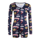 Sexy Bodysuit Women's Floral Long Sleeve Bodycon Bandage Jumpsuit Bodysuit Romper Casual Leotard Tops Sleepwear