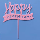 Feliz cumpleaños amor bandera pastel Topper acrílico letra oro plata pastel superior bandera decoración para fiesta de cumpleaños suministros de boda