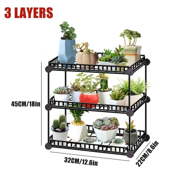 Estantes de Metal duraderos para plantas de 6/5/4/3 niveles, soporte para macetas, estante de exhibición para jardín, plantas suculentas, decoración de balcón para el hogar