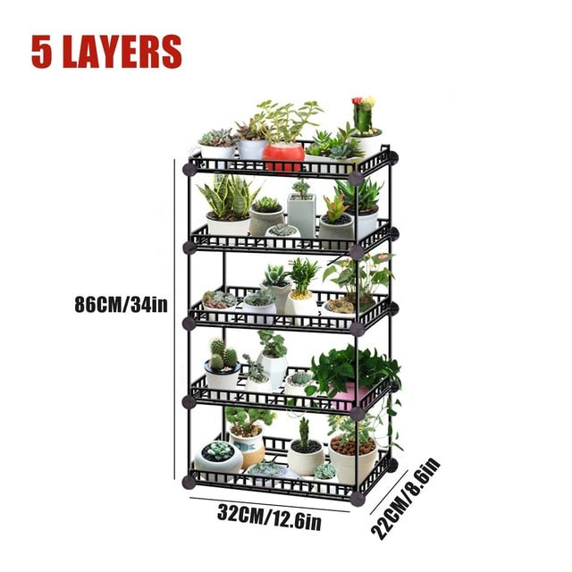 Estantes de Metal duraderos para plantas de 6/5/4/3 niveles, soporte para macetas, estante de exhibición para jardín, plantas suculentas, decoración de balcón para el hogar