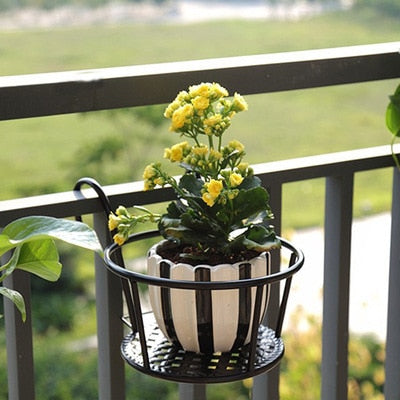 Vielseitiger, leichter Metall-Pflanzenständer, Pflanzenregal, für Innenbalkon, Blumenständer, hängende Art, grüne hängende Orchidee