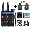 2pcs Real 8W Baofeng UV-5R Walkie Talkie UV 5R High Power Amateur Ham CB Radio Station UV5R Dual Band Transceiver 10KM Intercom