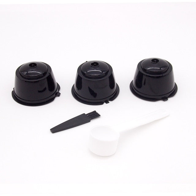6Pcs fit for Dolce Gusto Coffee Filter Cup Reusable Coffee Capsule Filters For Nespresso With Spoon Brush Kitchen Accessories