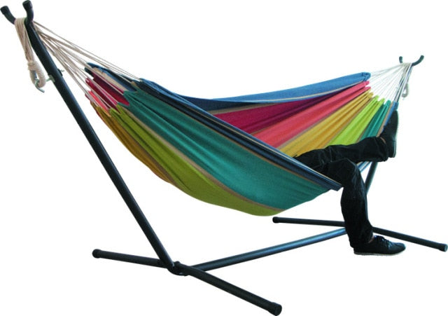 Hamaca para acampar en interiores/exteriores de 200x150cm, silla colgante, cómoda y duradera, hamacas a rayas de lona gruesa, sillas columpio sin estante