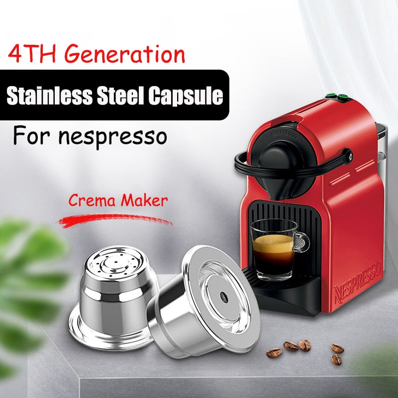 iCafilas New Upgraded Reusable Coffee Capsule For Nespresso Stainless Steel Coffee Filters Espresso Coffee Crema Maker