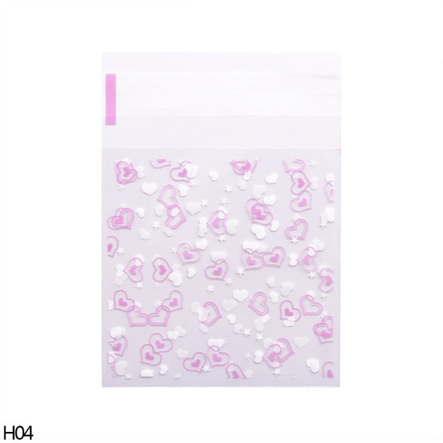 50/100pcs Heart Clear Candy Bag Transparent Plastic Bag Cookie OPP Bag For Wedding Birthday Party Deco DIY Gift Packaging Pouch