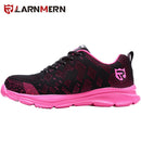 LARNMERN, zapatos de seguridad ligeros y transpirables para hombres, zapatos de trabajo con punta de acero para hombres, zapatillas de construcción antigolpes con reflectante