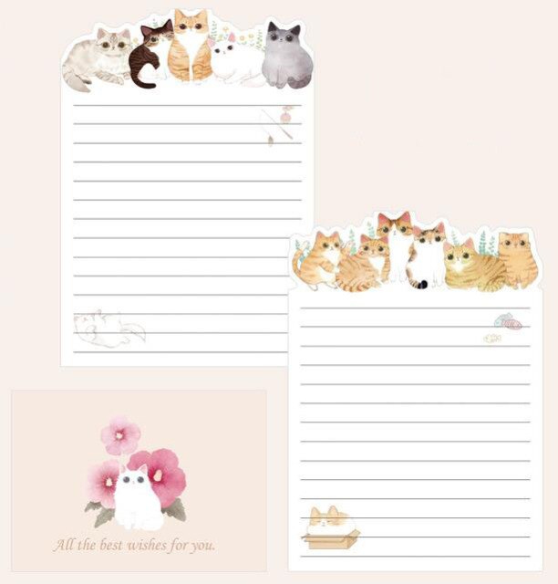 9 Stück/Set süße 3 Umschläge + 6 Briefpapiere Wal Katze Planet Blumen Umschlag Brief Set Schreibpapier Geschenk Schreibwaren