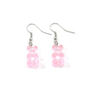 Pendientes colgantes minimalistas de declaración de originalidad, pendientes colgantes de oso policromático de gelatina, pendientes de tuerca minimalistas a la moda para mujer