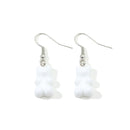 Pendientes colgantes minimalistas de declaración de originalidad, pendientes colgantes de oso policromático de gelatina, pendientes de tuerca minimalistas a la moda para mujer