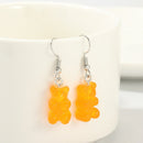 Pendientes colgantes minimalistas de declaración de originalidad, pendientes colgantes de oso policromático de gelatina, pendientes de tuerca minimalistas a la moda para mujer