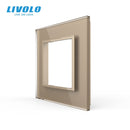 Livolo Luxury White Pearl Crystal Glass, 80mm*80mm, EU standard, Single Glass Panel For Wall Switch Socket,VL-C7-SR-11