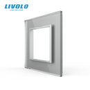 Livolo Luxury White Pearl Crystal Glass, 80mm*80mm, EU standard, Single Glass Panel For Wall Switch Socket,VL-C7-SR-11