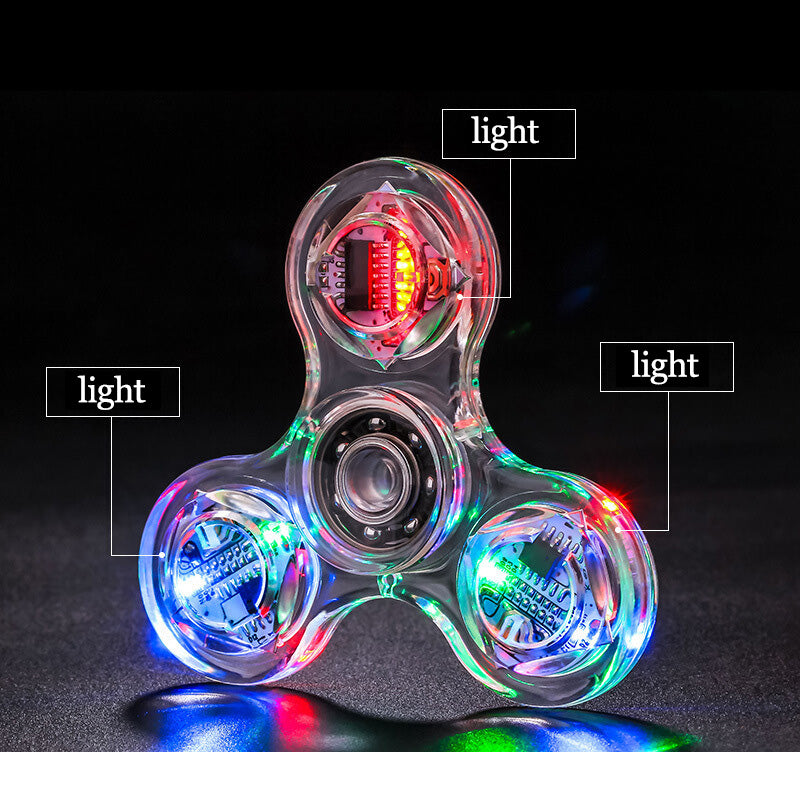 Fidget Spinner Glow in the Dark Spielzeug für Erwachsene, Anti-Stress-LED, Tri-Spinner, Autismus, leuchtende Spinner, kinetisches Gyroskop für Kinder