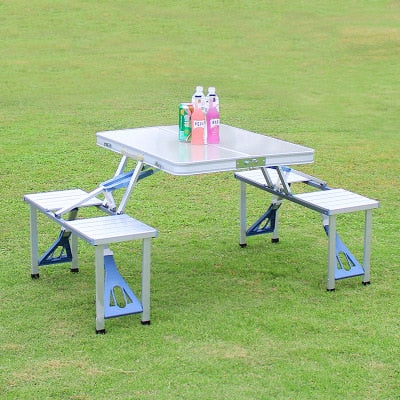 Mesa plegable para exteriores, silla para acampar, mesa de Picnic de aleación de aluminio, resistente al agua, mesa plegable, escritorio para mesa de playa, camping