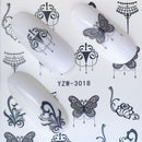 YWK 1 PC Transparent Color Flower Water Transfer Sticker Nail Art Decals DIY Fashion Wraps Tips Manicure Tools
