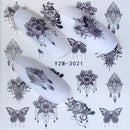 YWK 1 PC Transparent Color Flower Water Transfer Sticker Nail Art Decals DIY Fashion Wraps Tips Manicure Tools