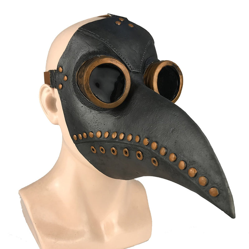 Divertido Medieval Steampunk plaga Doctor pájaro máscara látex Punk Cosplay máscaras pico adulto Halloween evento Cosplay Props RB