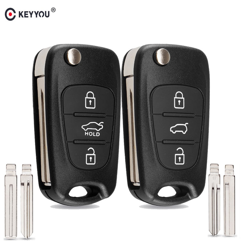 KEYYOU Neues Schlüsselgehäuse für Hyundai I20 I30 IX35 I35 Accent Kia Picanto Sportage K5 3 Tasten Flip Folding Remote Key Case